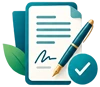 Documents and a pen