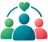 Group of people and a heart