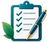 Clipboard with paper and pen