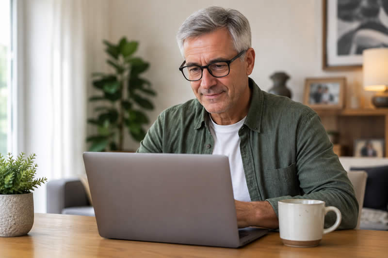 trusted person using a laptop